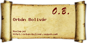 Orbán Bolivár névjegykártya